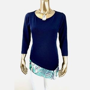 CLOSING SALE - CHICO'S $85 NWT SIZE 2 CHIFFON LAER TOP (L-12)